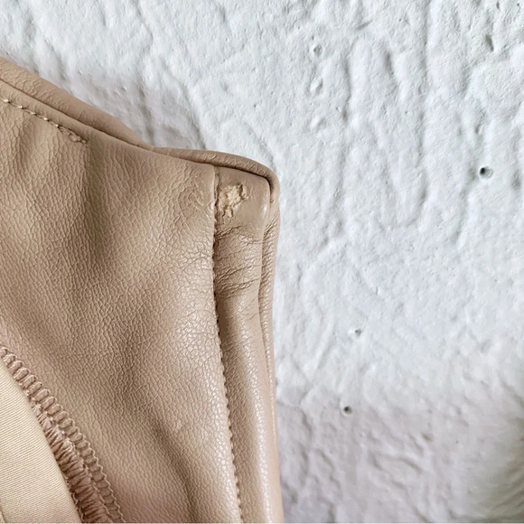 Mistress Rocks Vegan Leather Biscuit Deep Plunge Mini Dress Sz XS - Picture 7 of 7